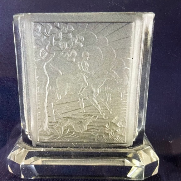 ART DECO CZECH FROSTED CIGARETTE π¬ HOLDER -EQUESTRIAN π THEME CIRCA 1935 EUC - Picture 13 of 16